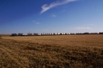 West Texas wind turbines and hubs awaiting unloading 